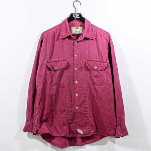 Levis Red Tab Overdyed Red Denim Shirt Medium VTG 90s Y2K Skate Grunge   *in vin